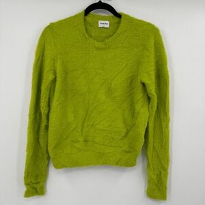 Sunday Best‎ Grinch Green Christmas Fuzzy Sweater Long Sleeve Crew Neck Size L